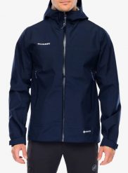 Kurtka w góry Mammut Crater Light HS Hooded Jacket. Niebieskie kurtki męskie Mammut, l, bez wzorów, z gore-texu, marine, bez kaptura. Za 1,619.25 zł.