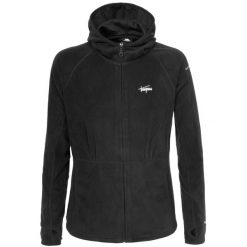 Damski Polar Marathon Kaptur Bluza Zamek. Czarne bluzy damskie Trespass, na zimę, m, bez wzorów, z materiału, bez ramiączek, z kapturem. Za 73.99 zł.