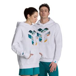 Bluza Arena Planet Water Hooded Sweat z kapturem. Białe bluzy męskie ARENA, l, bez wzorów, z bawełny, bez ramiączek, z kapturem. Za 259.99 zł.
