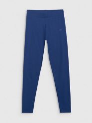 4F Legginsy dzianinowe damskie - granatowe XS. Niebieskie legginsy damskie 4F, bez wzorów, z bawełny. W wyprzedaży za 59.99 zł.