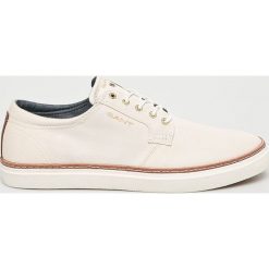 Gant - Buty Bari. Białe buty sportowe męskie GANT, bez wzorów, z materiału, bez zapięcia. W wyprzedaży za 279.90 zł.