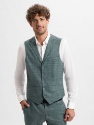 Finshley & Harding kamizelka garniturowa Mężczyźni Regular Fit zielony|szary, 54. Szare garnitury męskie Finshley & Harding, m, bez wzorów. Za 379.95 zł.