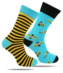 Skarpetki Bawełniane - Tematyczne - Asymetryczne w Pszczoły. Skarpety męskie His Story, bez wzorów, z bawełny. Za 29.99 zł.