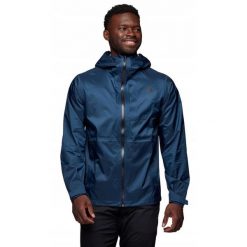 Kurtka przeciwdeszczowa dla mężczyzn Black Diamond TREELINE. Niebieskie kurtki męskie Black Diamond, m, bez wzorów, sportowe, bez kaptura. Za 549.99 zł.