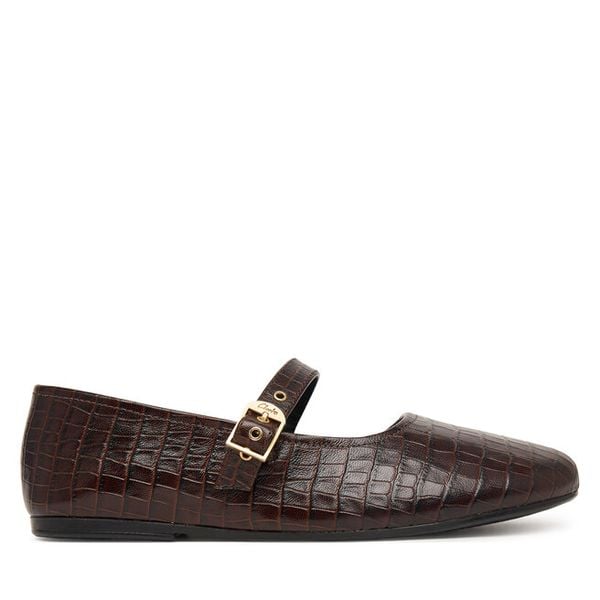 Baleriny Clarks. Brązowe balerinki damskie Clarks, bez wzorów, bez obcasa, bez zapięcia. Za 349.99 zł.