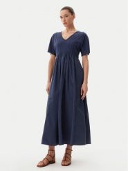 Weekend Max Mara Sukienka codzienna Brozno 2515621082 Granatowy Relaxed Fit. Niebieskie sukienki damskie Weekend Max Mara, na co dzień, m, bez wzorów, z bawełny, bez kołnierzyka, bez ramiączek, proste. Za 599.99 zł.