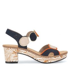 Sandały Rieker. Sandały damskie Rieker, bez wzorów, bez obcasa, na słupku, bez zapięcia. Za 329.99 zł.