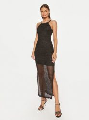 Guess Sukienka letnia W4YK50 Z37G0 Czarny Bodycon Fit. Czarne sukienki damskie Guess, na lato, xxl, z aplikacjami, z syntetyku, bez kołnierzyka, bez ramiączek, bodycon. Za 529.99 zł.