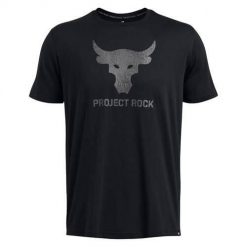 Koszulka sportowa męska Under Armour Project Rock. Czarne koszulki sportowe męskie Under Armour, l, bez wzorów, z bawełny, bez ramiączek, trekkingowe. Za 231.00 zł.
