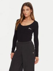 Guess Body V5BP09 KCBF1 Czarny Slim Fit. Czarne body Guess, z aplikacjami, z bawełny. Za 149.99 zł.