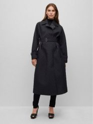 Boss Trencz Pelkate 50494220 Czarny Regular Fit. Czarne płaszcze damskie Boss, bez wzorów, z syntetyku, bez kołnierzyka, bez kaptura. Za 2,069.00 zł.