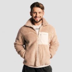 Kurtka męska fitness oversize z zamkiem Canyon Sherpa. Kurtki męskie GYMBEAM, m, bez wzorów, z materiału, wakacyjne, bez kaptura. Za 195.90 zł.