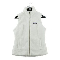 Second life - Kurtka polarowa damska Los Gatos Vest - Jak nowy. Białe kurtki sportowe damskie Patagonia, m, bez wzorów, z polaru, bez ramiączek, bez kaptura. Za 249.96 zł.