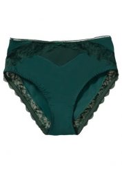 Figi maxi z materiału z recyklingu. Zielone majtki damskie bonprix. Za 42.99 zł.