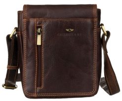 Torba męska ze skóry naturalnej na ramię — Peterson. Czarne torby na ramię męskie Peterson, ze skóry, na ramię. Za 241.99 zł.