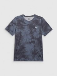 4F Koszulka treningowa regular szybkoschnąca męska - czarna M. Czarne t-shirty męskie 4F, m, bez wzorów, z materiału, bez kołnierzyka, bez ramiączek. Za 139.99 zł.