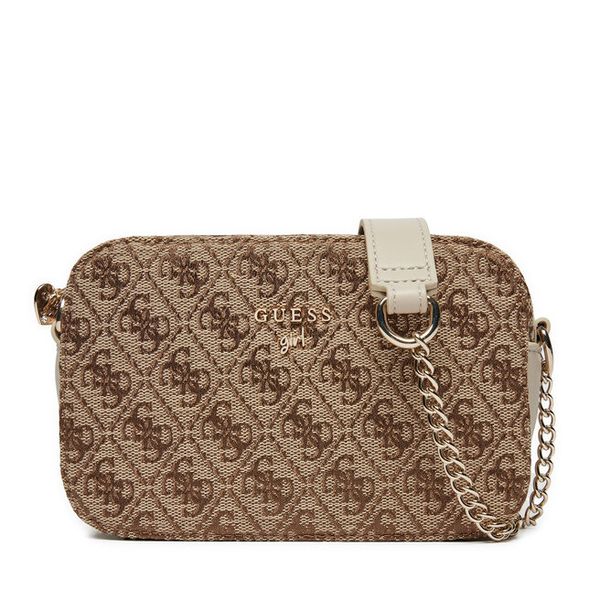 Torebka Guess. Brązowe listonoszki damskie Guess, z aplikacjami, bez dodatków. Za 169.99 zł.