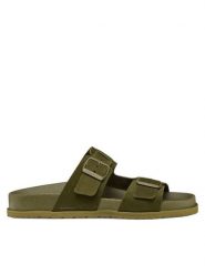 Geox Klapki U Parnaiba U651KA 00022 C3009 Zielony. Zielone klapki męskie Geox, bez wzorów, ze skóry, bez zapięcia. Za 359.99 zł.