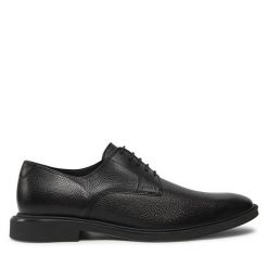 Półbuty HUGO. Czarne buty wizytowe męskie Hugo, bez wzorów, bez obcasa, bez zapięcia. Za 549.99 zł.