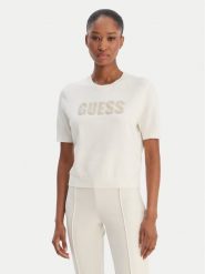 Guess Sweter W6RR47 Z2NQ2 Écru Regular Fit. Swetry nierozpinane damskie Guess, xs, z aplikacjami, z wiskozy, bez kołnierzyka, bez ramiączek. Za 299.99 zł.