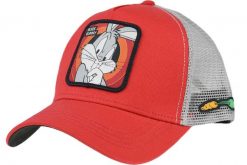 Czapka trucker Capslab Looney Tunes Bugs Bunny. Czerwone czapki damskie CapsLab, bez wzorów, z bawełny. Za 159.55 zł.