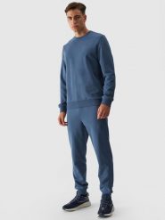 4F Spodnie dresowe joggery męskie - granatowe XL. Niebieskie spodnie materiałowe męskie 4F, l, bez wzorów, z bawełny. W wyprzedaży za 99.99 zł.
