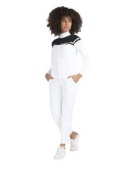 Bluza z zamek błyskawiczny na siłownia na co dzień. Białe bluzy damskie LEONE 1947 APPAREL, l, bez wzorów, z dresówki, bez ramiączek, bez kaptura. Za 231.51 zł.