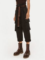 Pinko Spodnie cargo Ronfare 101840 A21C Czarny Regular Fit. Czarne spodnie materiałowe damskie Pinko, bez wzorów, z bawełny. Za 839.99 zł.