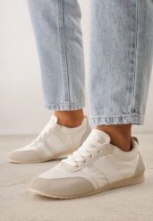 Beżowe Sneakersy Kultowe Tenisówki z Marszczeniem przy Pięcie Rhodophine. Brązowe trampki i tenisówki damskie Born2be, bez wzorów, z jeansu, bez zapięcia. Za 109.99 zł.