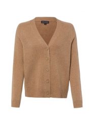 Franco Callegari kardigan z merynosów Kobiety Wełna merino brązowy, XXL. Brązowe kardigany damskie Franco Callegari, xxl, bez wzorów, z wełny, bez kołnierzyka. Za 349.95 zł.