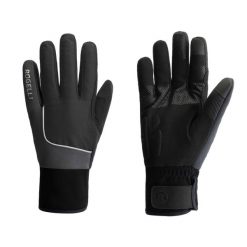 Rękawiczki sportowe unisex Rogelli Essentail Hi Vis wodoodporne. Czarne rękawiczki męskie Rogelli, bez wzorów, z materiału. Za 239.45 zł.