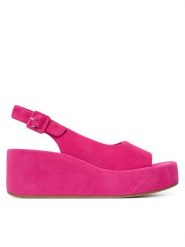 HÖGL Sandały 1-102512 Różowy. Czerwone sandały damskie HÖGL, bez wzorów, ze skóry, bez obcasa, na koturnie, bez zapięcia. Za 739.99 zł.