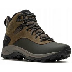 Buty trekkingowe dla mężczyzn Merrell Kiruna. Brązowe trekkingi męskie Merrell, bez zapięcia. Za 599.00 zł.