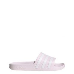 Klapki adilette Aqua. Białe klapki damskie Adidas, bez wzorów, sportowe, bez obcasa, bez zapięcia. Za 99.95 zł.