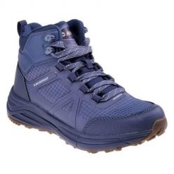 Buty do chodzenia damskie Hi-Tec Granise Mid WP. Niebieskie obuwie trekkingowe damskie Hi-tec, z gumy, za kostkę, bez zapięcia. Za 370.20 zł.