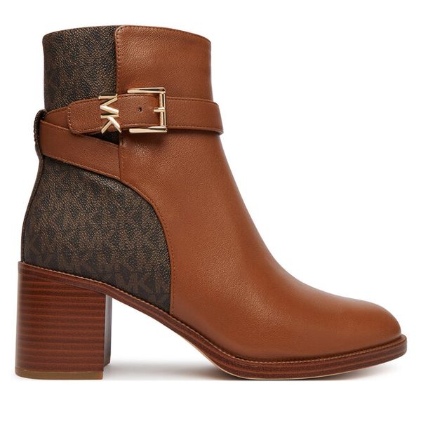 Botki MICHAEL Michael Kors. Brązowe botki damskie MICHAEL Michael Kors, bez wzorów, bez obcasa, na słupku, bez zapięcia. Za 1,129.00 zł.