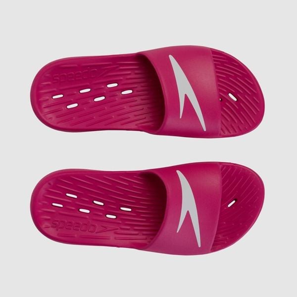 Klapki basenowe damskie Speedo Slide. Białe klapki damskie Speedo, bez wzorów, z materiału, sportowe, bez obcasa, bez zapięcia. Za 80.49 zł.