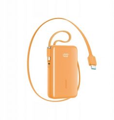 Powerbank Joyroom Powerbank Joyroom JR-PR2 35W 10000mAh z wbudowanymi kablami USB-C i Lightning - pomarańczowy. Brązowe powerbanki Joyroom. Za 131.01 zł.