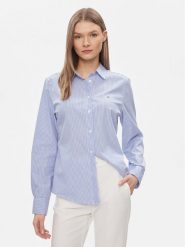 Tommy Hilfiger Koszula Essential WW0WW41002 Niebieski Regular Fit. Niebieskie koszule damskie Tommy Hilfiger, bez wzorów, z bawełny, bez kołnierzyka, bez ramiączek. Za 239.99 zł.