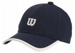 Czapka tenisowa Wilson Structured Classic. Niebieskie czapki damskie Wilson, z aplikacjami, z materiału, eleganckie. Za 149.00 zł.