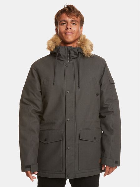 Quiksilver Kurtka zimowa Long Trip Jckt EQYJK03988 Szary Regular Fit. Szare kurtki męskie Quiksilver, na zimę, m, bez wzorów, z bawełny, bez kaptura. Za 934.99 zł.
