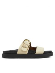 Tommy Hilfiger Klapki FW0FW08512 Écru. Klapki damskie Tommy Hilfiger, bez wzorów, ze skóry, bez obcasa, bez zapięcia. Za 649.99 zł.