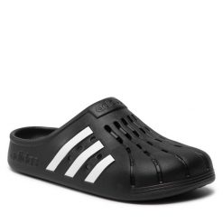 Klapki adidas. Czarne klapki damskie Adidas, bez wzorów, sportowe, bez obcasa, bez zapięcia. Za 199.99 zł.