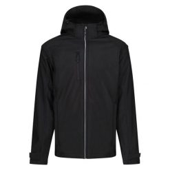 Kurtka Softshellowa Męska 4 W 1. Czarne kurtki męskie Regatta, m, bez wzorów, z materiału, z kapturem, trekkingowe. Za 403.99 zł.
