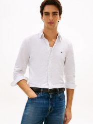 Tommy Hilfiger Koszula Mężczyźni Slim Fit Bawełna biały|niebieski|beżowy, M. Białe koszule męskie Tommy Hilfiger, m, bez wzorów, z bawełny, casualowe, bez kołnierzyka, bez ramiączek. Za 279.95 zł.