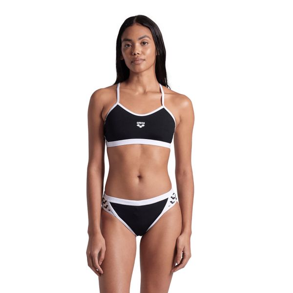 Arena Bikini Icons Cross Back Solid Zwart/Wit. Białe bikini ARENA, bez wzorów, z materiału. Za 270.00 zł.