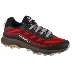 Buty do biegania męskie Merrell Moab Speed. Czerwone buty zimowe męskie Merrell, bez wzorów, z gumy, bez obcasa, bez zapięcia. Za 499.99 zł.