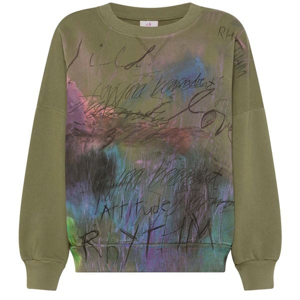 Bluza Deha Graphic Comfy Sweatshirt Damskie. Zielone bluzy damskie Deha, l, bez wzorów, z bawełny, sportowe, bez ramiączek, bez kaptura. Za 455.99 zł.