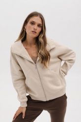 BLUZA CHLOE PIASKOWA L - Flawless. Bluzy damskie Flawless, l, bez wzorów, z bawełny, eleganckie, bez ramiączek, bez kaptura. Za 400.00 zł.