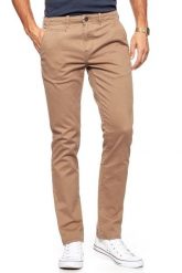 WRANGLER SPODNIE MĘSKIE CHINO TOBACCO BROWN W14LCF81A $. Brązowe eleganckie spodnie męskie Wrangler, bez wzorów, z elastanu. Za 179.99 zł.